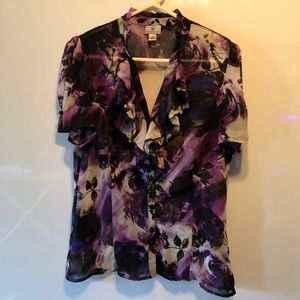 Worthington floral print blouse